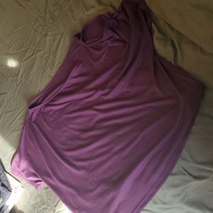 Purple shien blouse with cold shoulder detail on left side